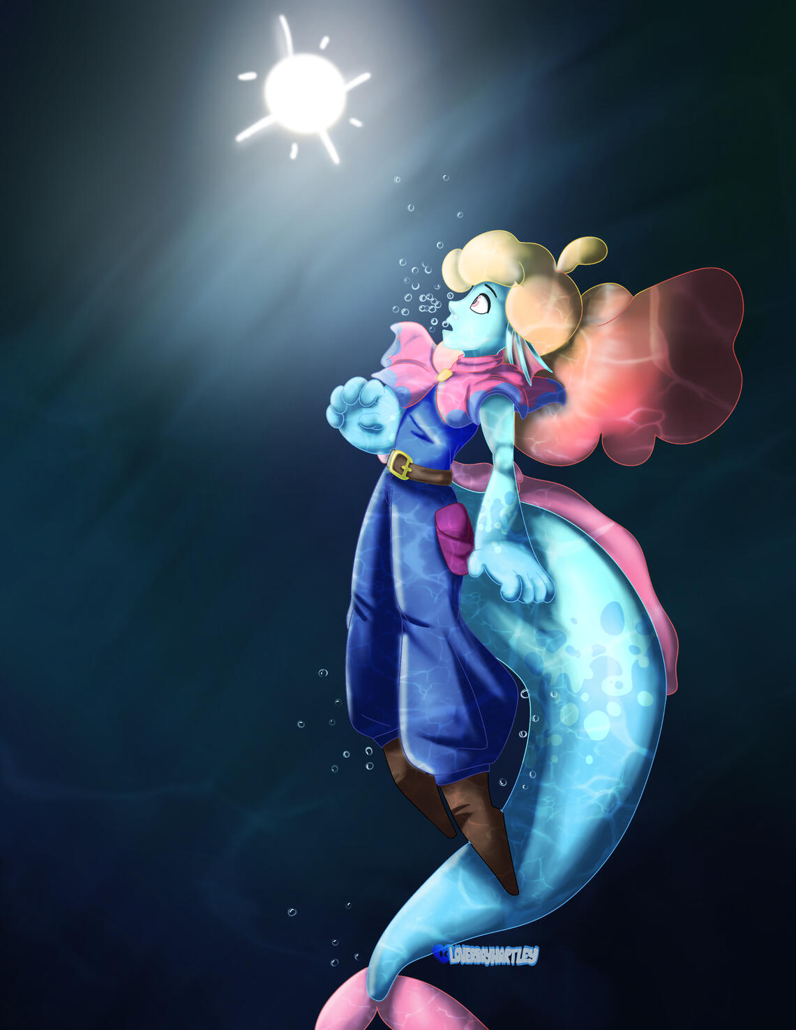 "Seeing Stars". Character belonging to artist Sean Semick. ProCreate. July 2025