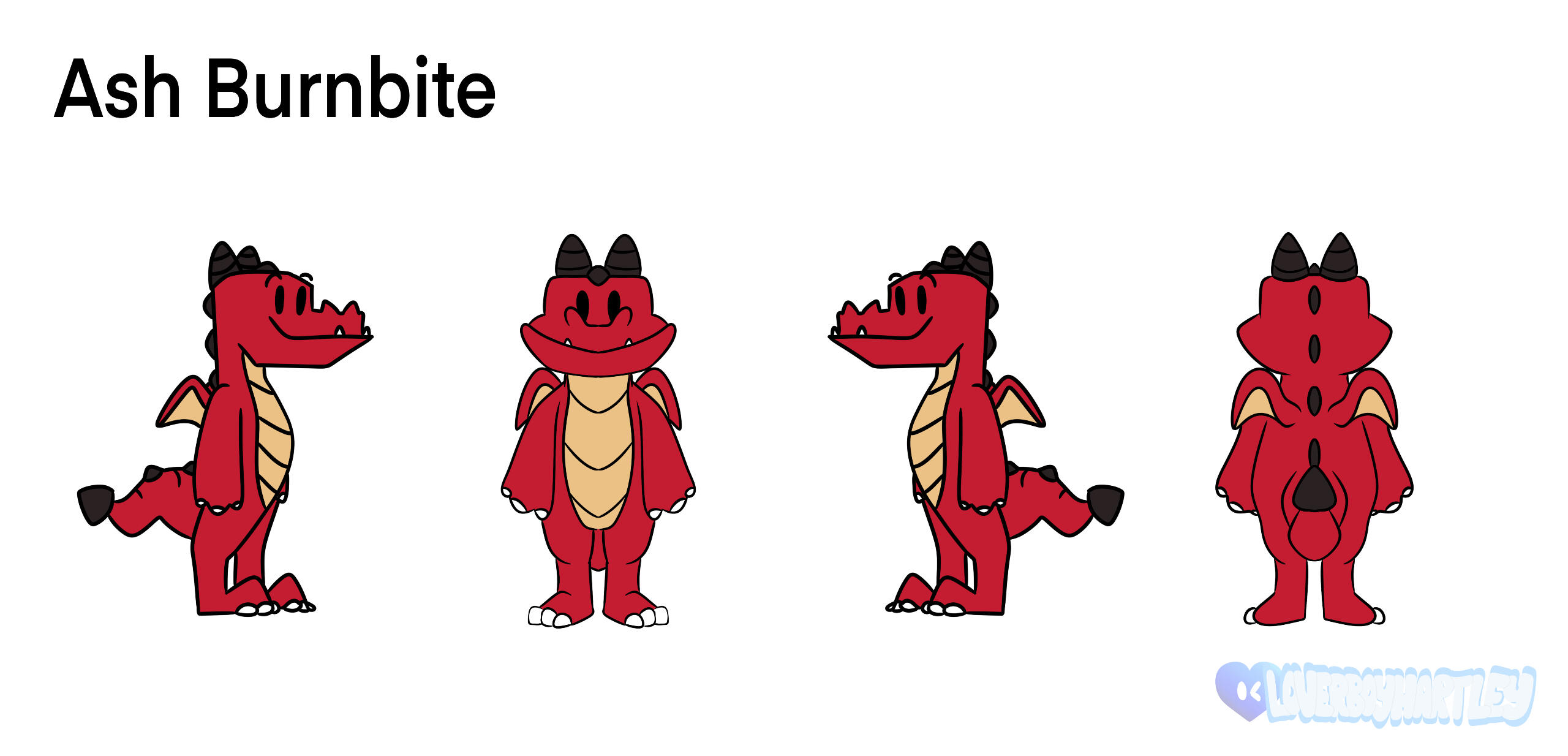 &quot;Ash Burnbite Turnaround&quot;. Procreate. April 2024.