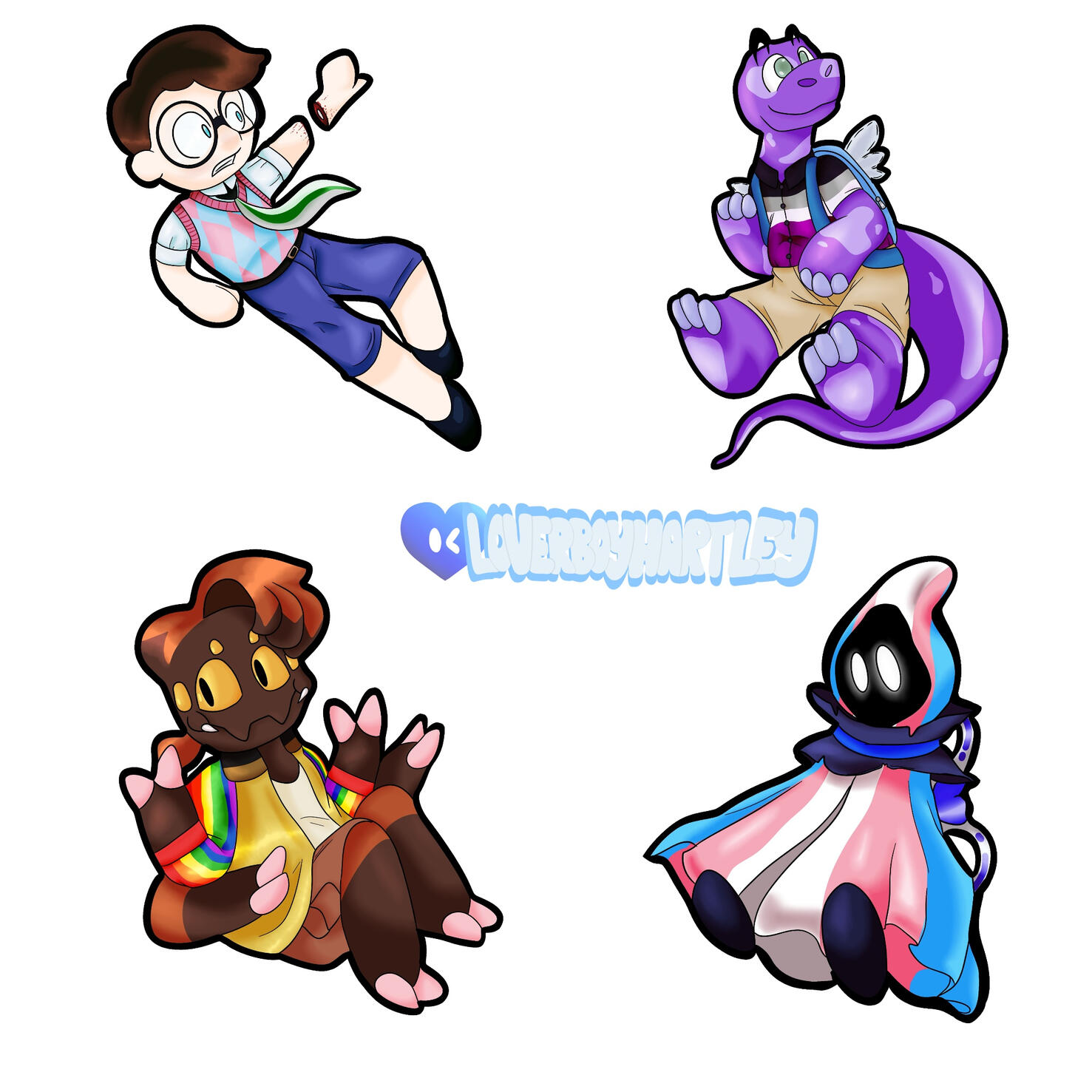 &quot;Pride Character Keychains&quot;. Procreate. June 2023.