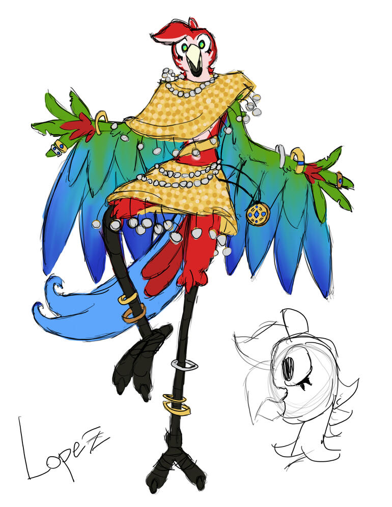 &quot;Lopez Character Concept&quot;. Procreate. December 2024.