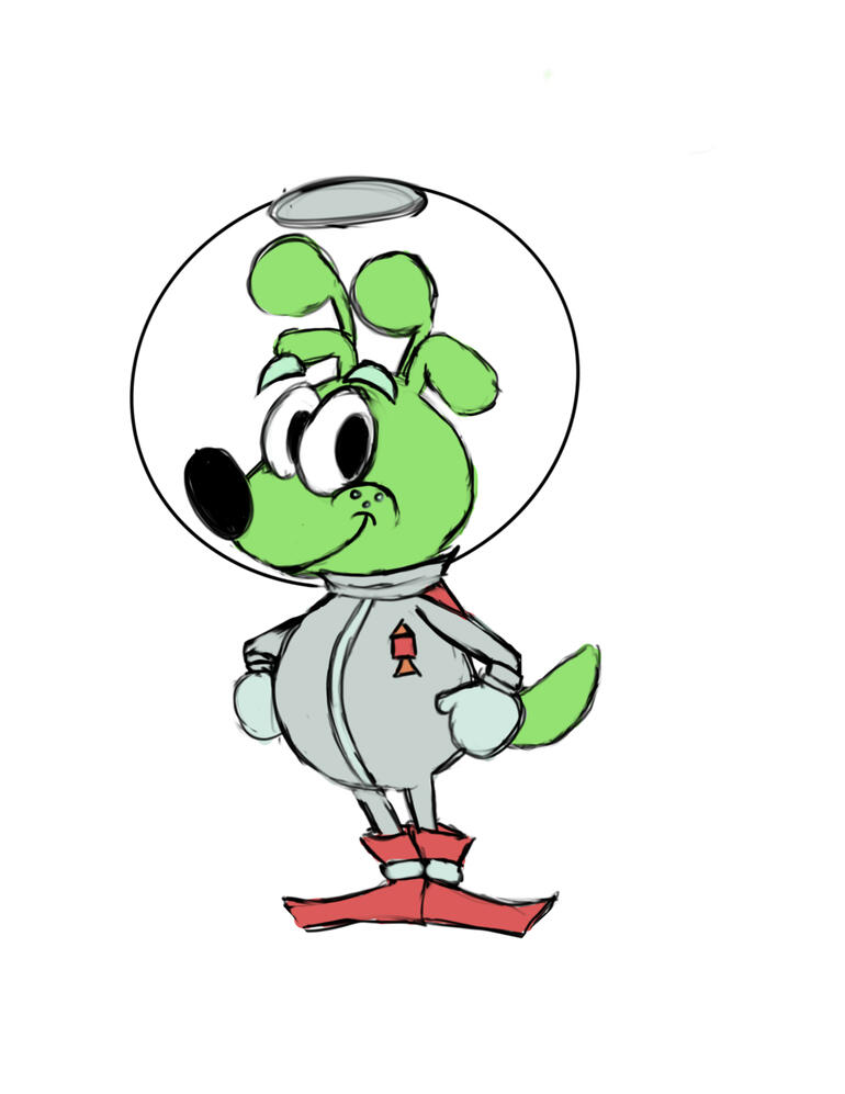 &quot;Astrodog Character Concept&quot;. Procreate. November 2024.
