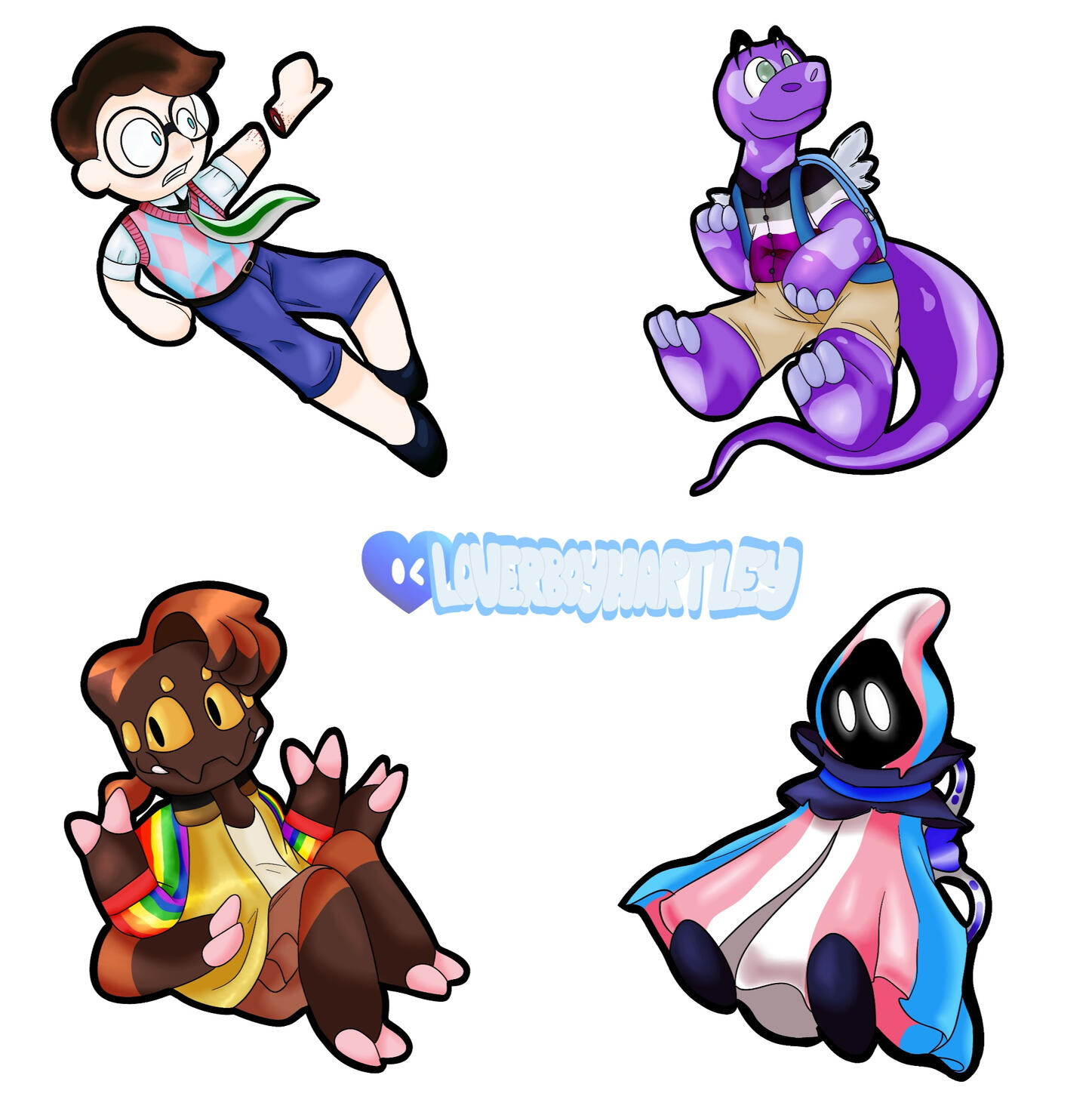 &quot;Pride Character Keychains&quot;. Procreate. June 2023.