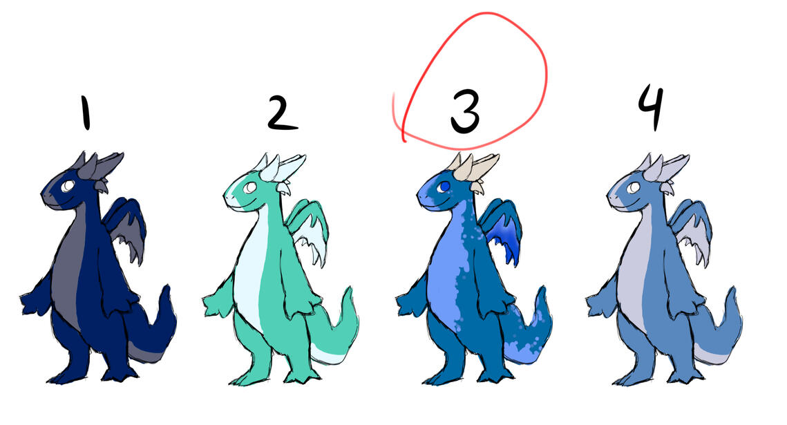 Second protagonist color comp. Team collectively added patterns to 3 after deciding on it during a meeting.