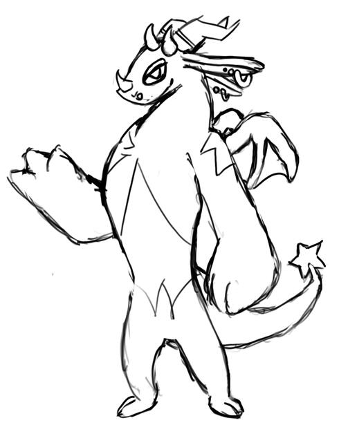 Initial design for the star character. Scrapped due to star's involvement being limited.