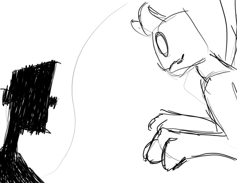 Rough sketch of pages 13-14.