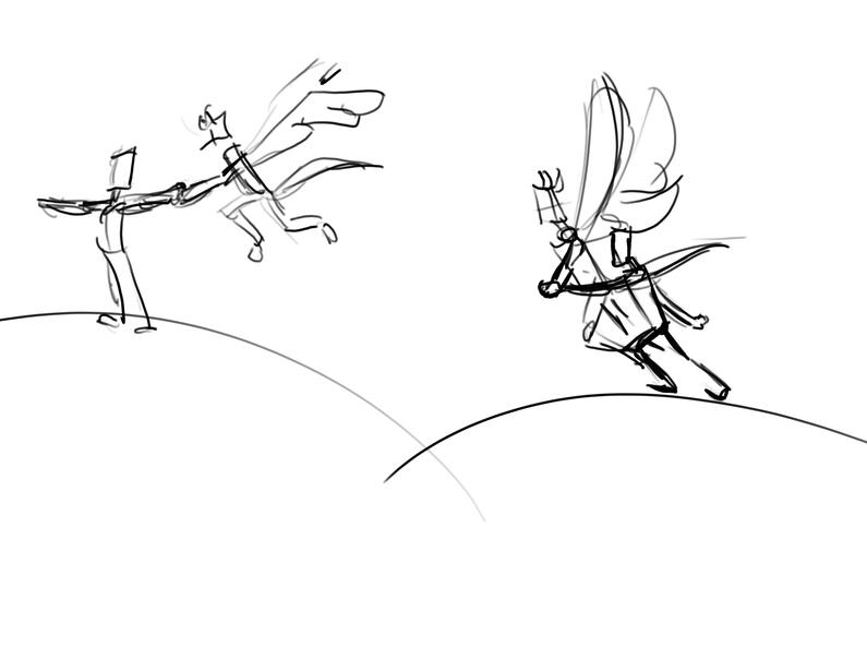 Rough sketch of pages 21-22.