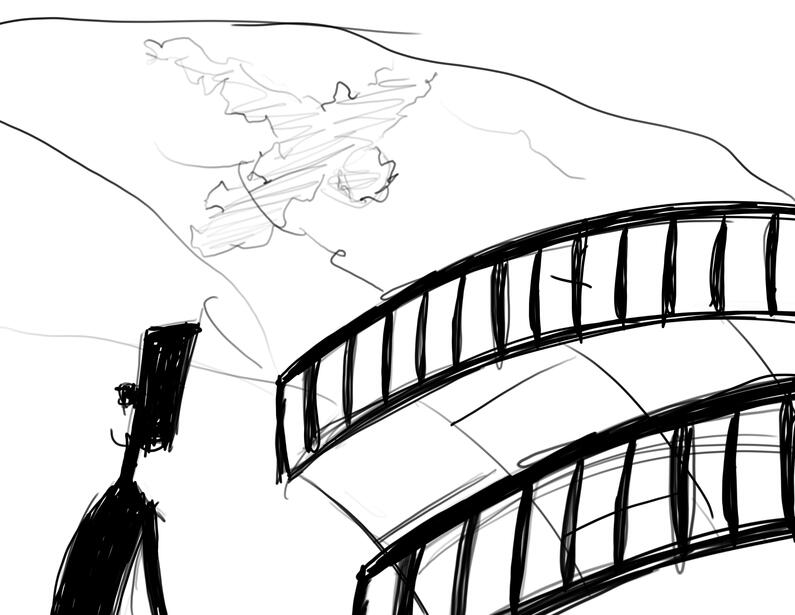 Rough sketch of pages 9-10.