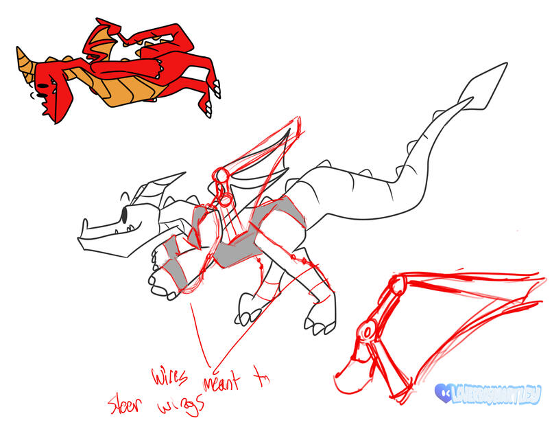 Blaze&#39;s flight harness, ideation 1.