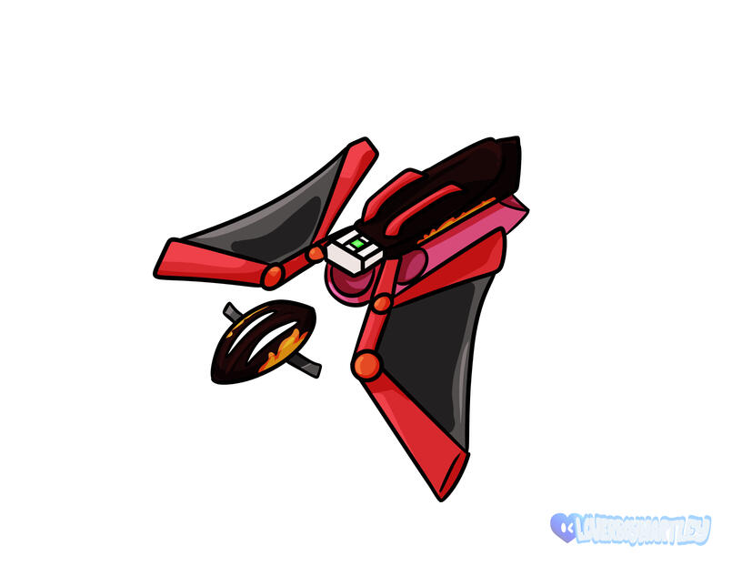 Blaze's flight harness, final render.