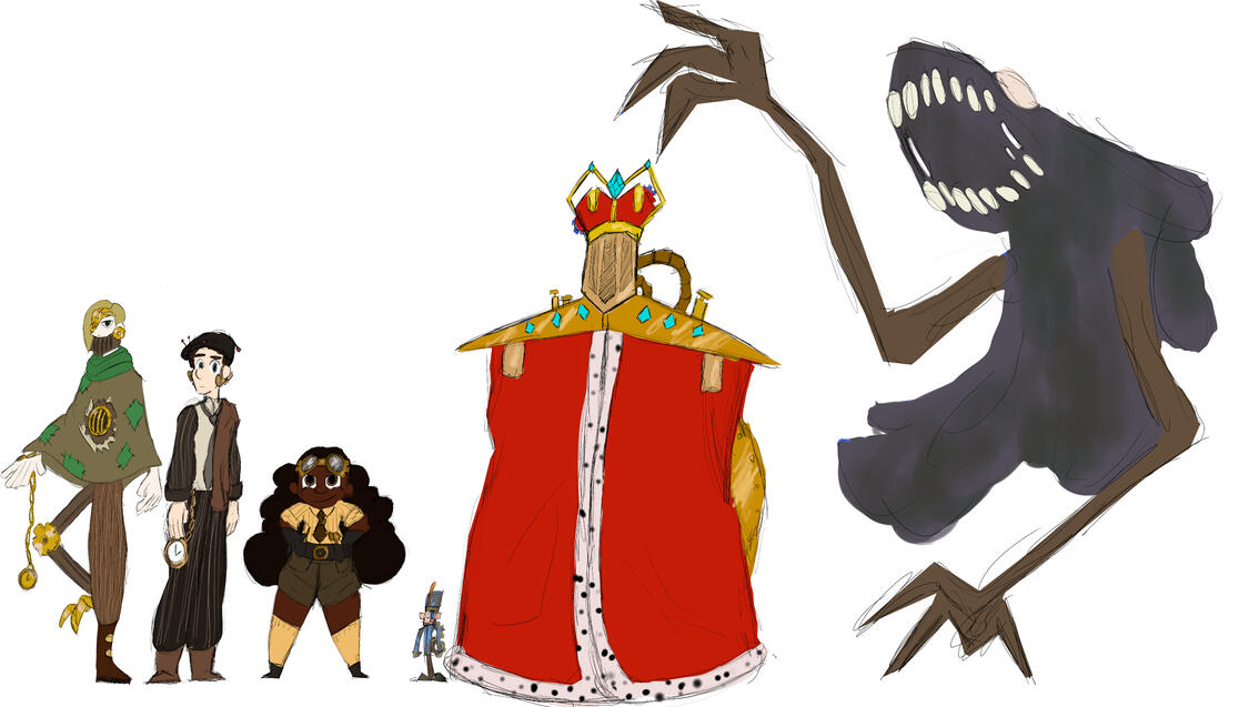 Original character lineup for concept proposal.